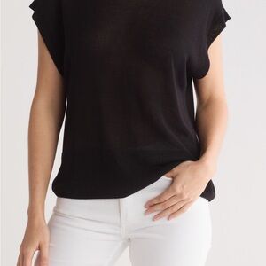 Halogen Black Crewneck Rib Sweater Top